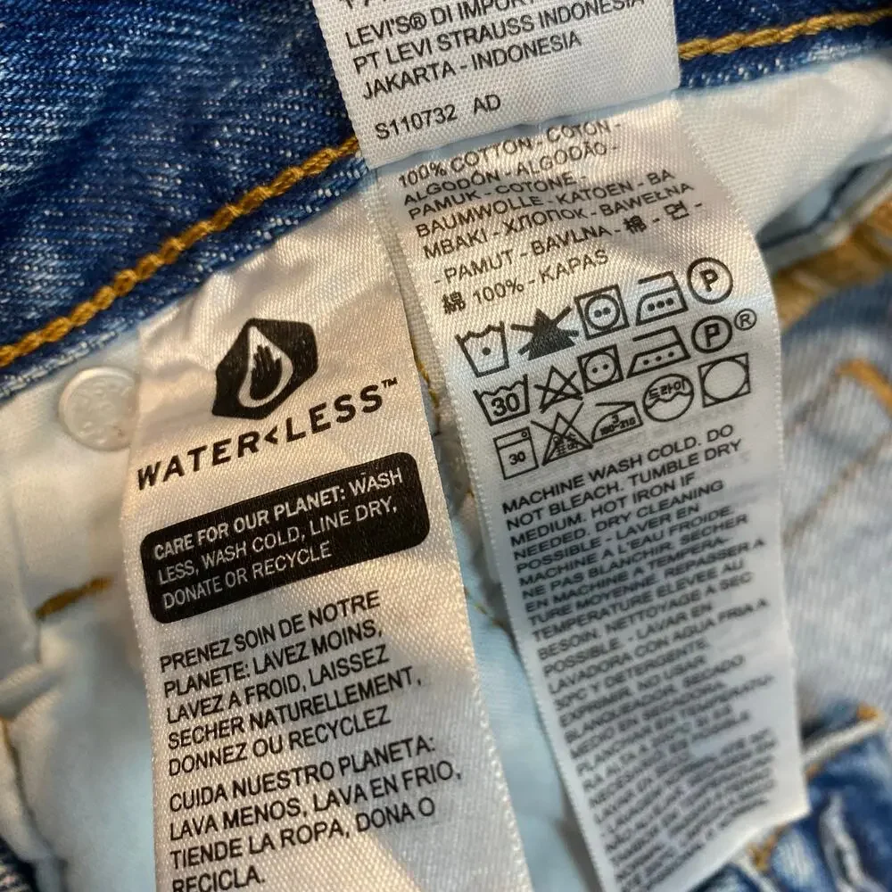 Levi's 501 Button Fly Straight Leg Medium Wash Jeans 25x26 100% Cotton
